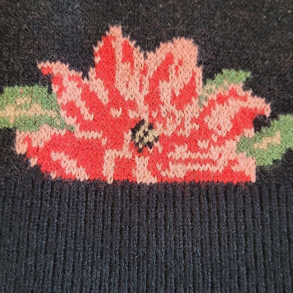 NEW Draper James RSVP Floral Jacquard Holiday Sweater Vest Black Red XXL - Picture 4 of 16